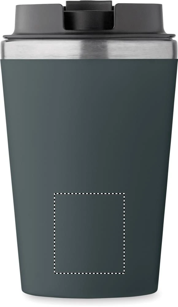 Pohárik s keramickým vnútrom 350 BLERM – petrolejová – tlačová plocha – BACK LOWER