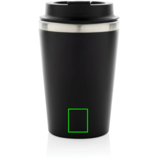 Termo hrnček 350ml Java z RCS recykl. PP - XD Collection – čierna – tlačová plocha – Predmet predná strana dole