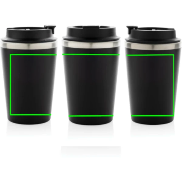 Termo hrnček 350ml Java z RCS recykl. PP - XD Collection – čierna – tlačová plocha – Predmet