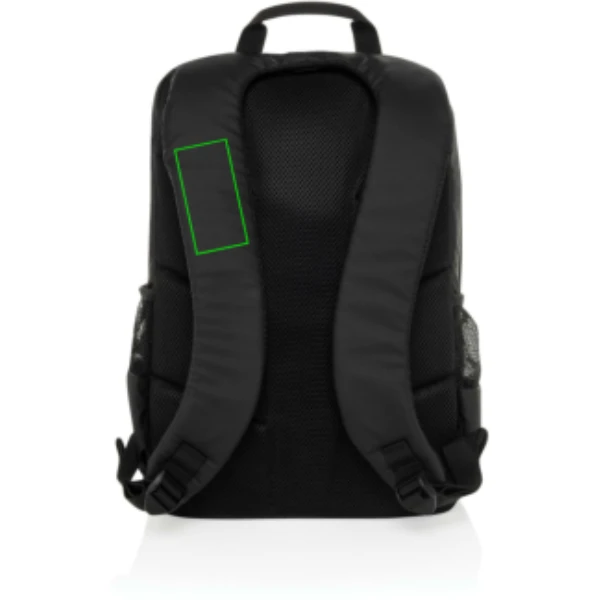 Vodeodolný batoh na 15,6" notebook Lima z RPET AWARE™ - XD Xclusive – čierna – tlačová plocha – Popruh vpravo