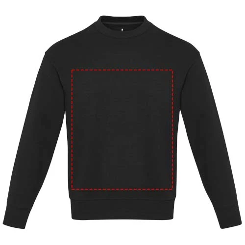 Unisex Aware™ recyklovaný sveter s guľatým výstrihom Jet - Elevate – černá – tlačová plocha – Celá predná strana