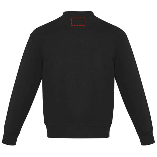 Unisex Aware™ recyklovaný sveter s guľatým výstrihom Jet - Elevate – černá – tlačová plocha – Horná časť chrbta