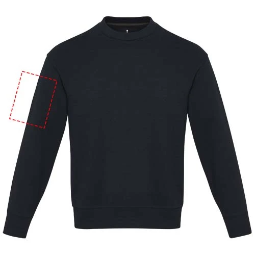Unisex Aware™ recyklovaný sveter s guľatým výstrihom Jet - Elevate – námornícka modrá – tlačová plocha – Pravý biceps