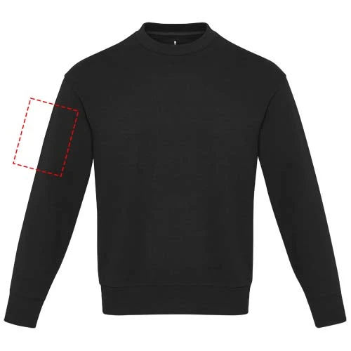 Unisex Aware™ recyklovaný sveter s guľatým výstrihom Jet - Elevate – černá – tlačová plocha – Pravý biceps