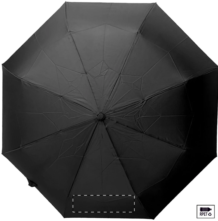 Folcomp RPET dáždnik – čierna – tlačová plocha – Panel 2