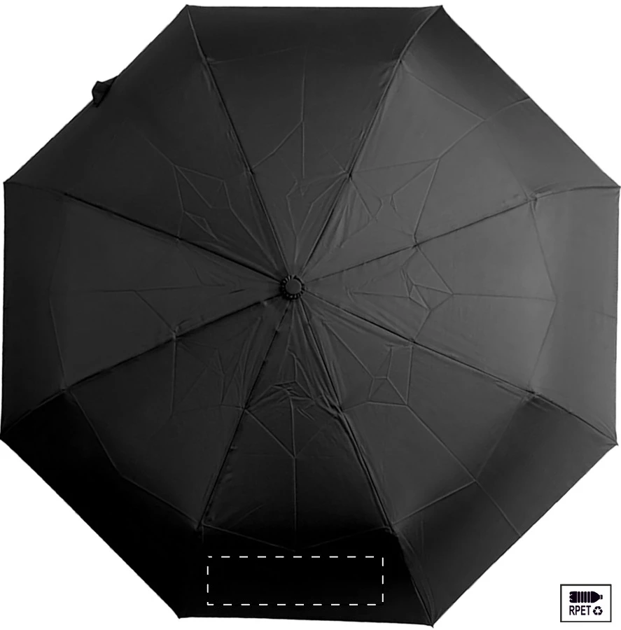 Folcomp RPET dáždnik – čierna – tlačová plocha – Panel 4