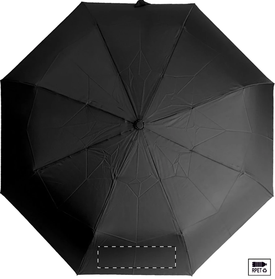 Folcomp RPET dáždnik – čierna – tlačová plocha – Panel 5