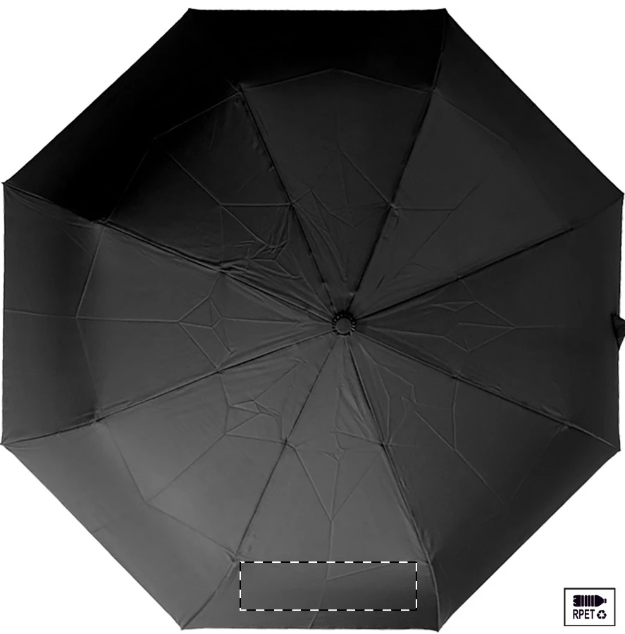 Folcomp RPET dáždnik – čierna – tlačová plocha – Panel 7