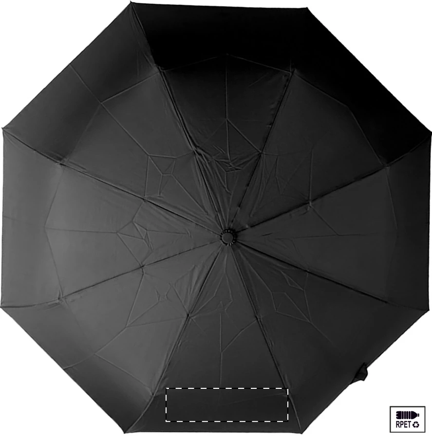 Folcomp RPET dáždnik – čierna – tlačová plocha – Panel 8