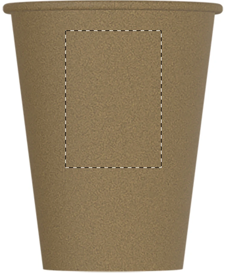 Papcap L papierový kelímok, 340 ml – natural – tlačová plocha – Predná strana