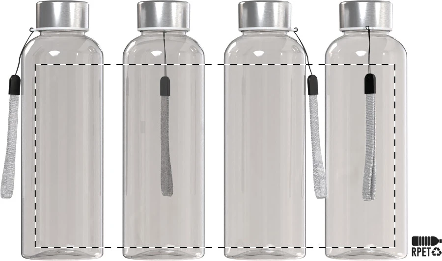 Pemba Creative RPET fľaša – white – tlačová plocha – Obal