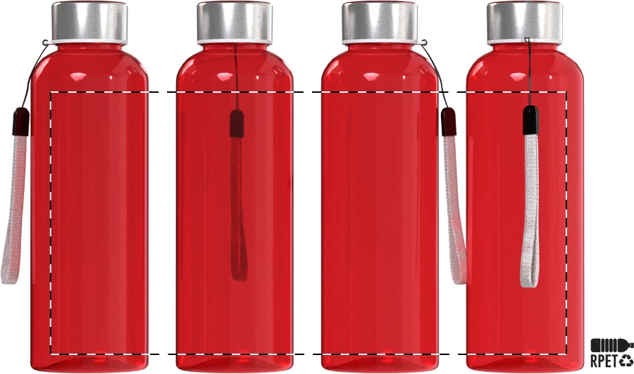 Pemba Creative RPET fľaša – red – tlačová plocha – Obal