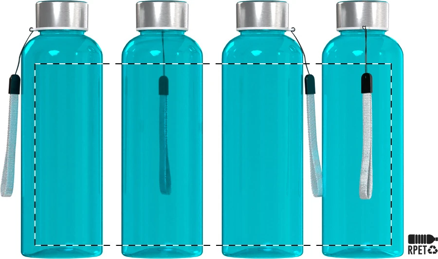 Pemba Creative RPET fľaša – light blue – tlačová plocha – Obal