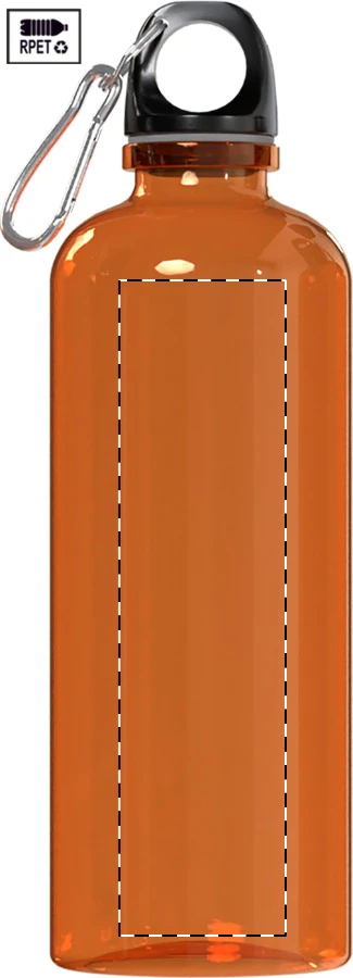 Repetto RPET fľaša – orange – tlačová plocha – Predná strana