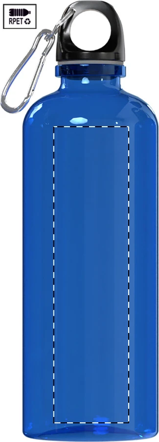 Repetto RPET fľaša – blue – tlačová plocha – Predná strana