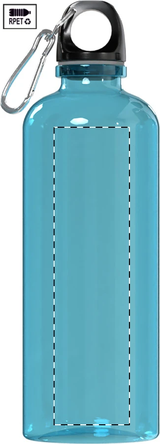 Repetto RPET fľaša – light blue – tlačová plocha – Predná strana