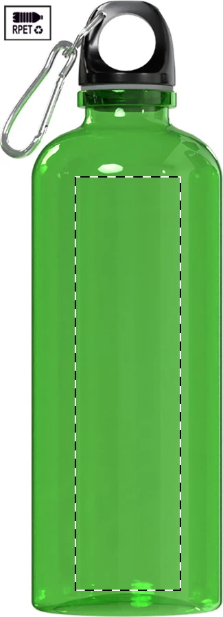Repetto RPET fľaša – green – tlačová plocha – Predná strana