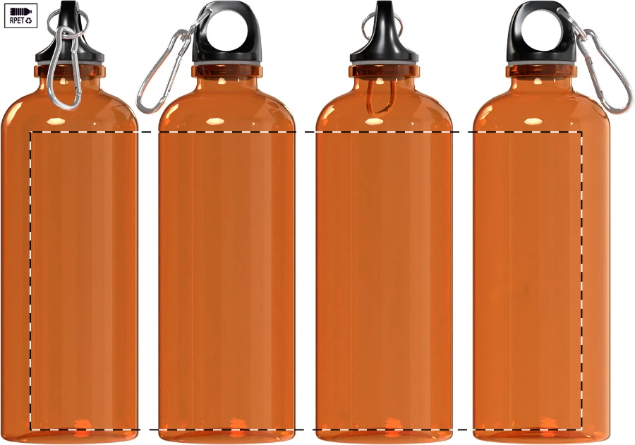 Repetto RPET fľaša – orange – tlačová plocha – Obal