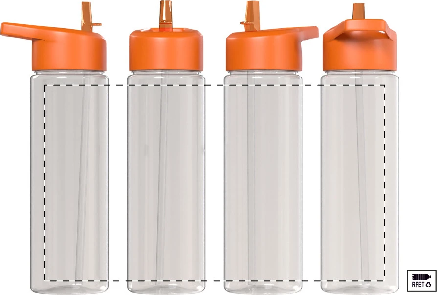 Fitty RPET športová fľaša – orange – tlačová plocha – Obal
