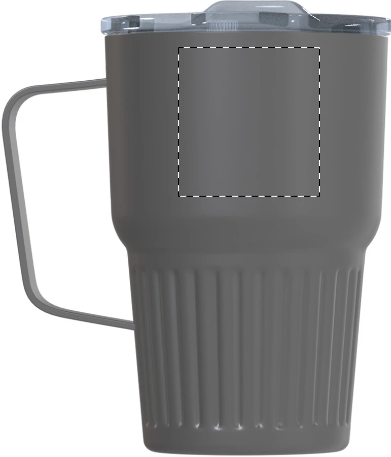 Streaky Grab termo hrnček – dark grey – tlačová plocha – Ľavák