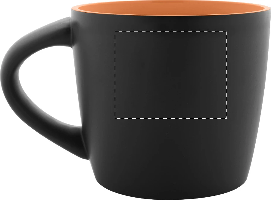 Matara Nera hrnček – orange – tlačová plocha – Ľavák