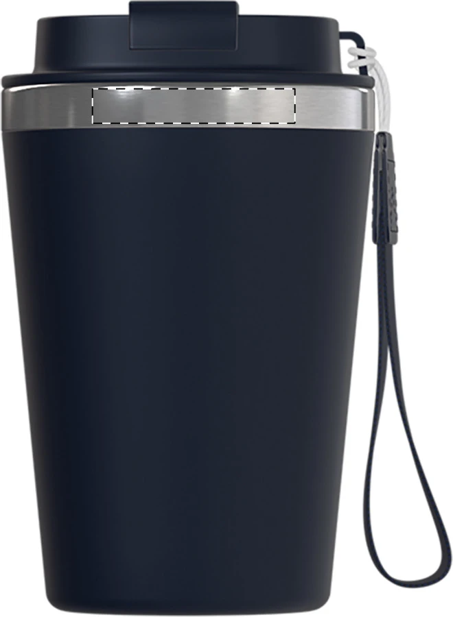 Manabi termo hrnček – dark blue – tlačová plocha – Kovový štítok