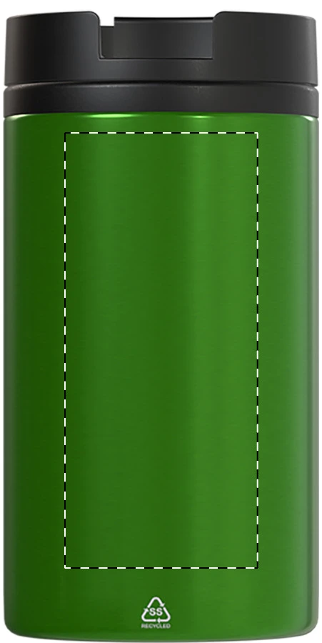 Cansy termo hrnček – green – tlačová plocha – Predná strana
