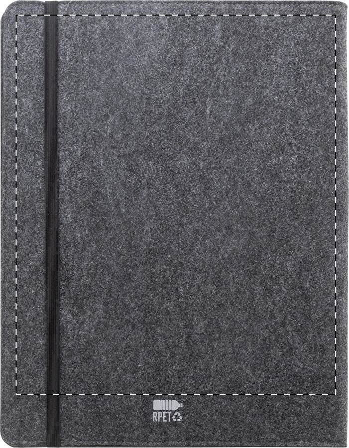 Refelt Meet A4 RPET plstená sloha na dokumenty – dark grey – tlačová plocha – Zadná strana