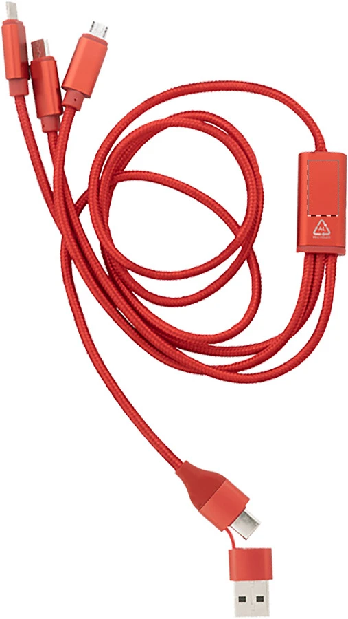 Ralong USB nabíjací kábel – red – tlačová plocha – Predná strana
