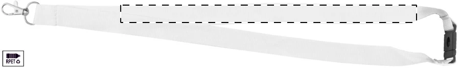 Revent Call RPET lanyard na mobil – white – tlačová plocha – Pravá stuha - predná strana