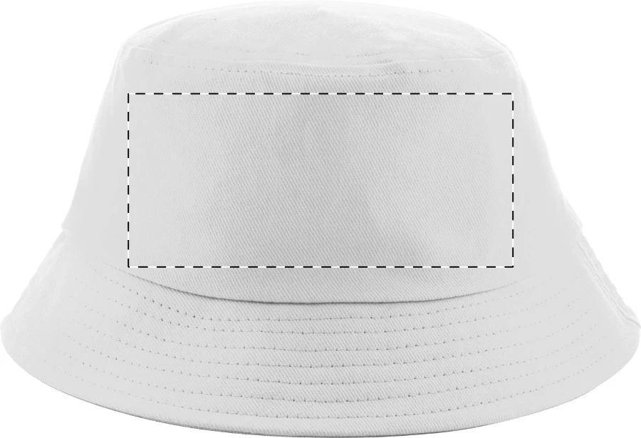 Bobber klobúk – white – tlačová plocha – Predná strana