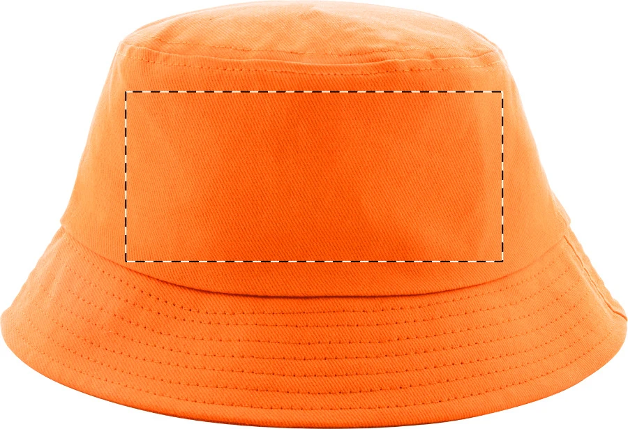 Bobber klobúk – orange – tlačová plocha – Predná strana