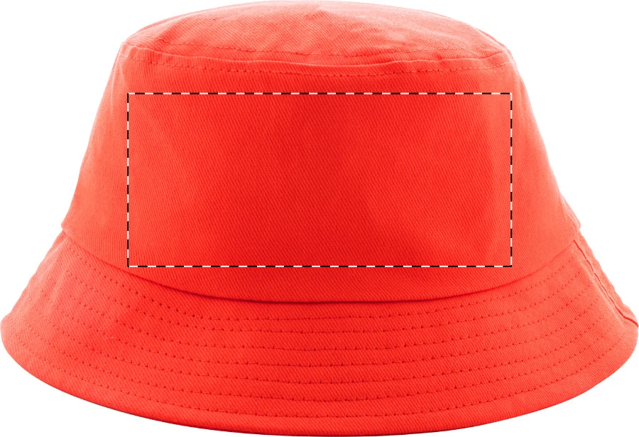 Bobber klobúk – red – tlačová plocha – Predná strana