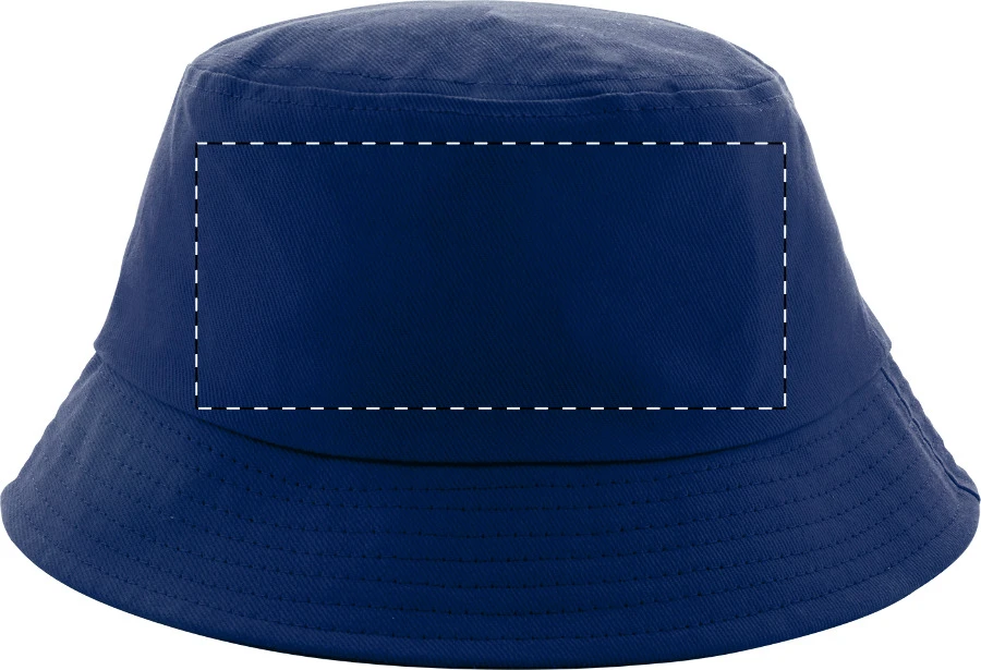 Bobber klobúk – blue – tlačová plocha – Predná strana