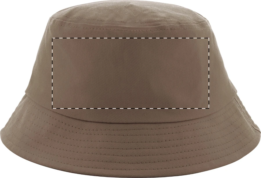 Bobber klobúk – khaki – tlačová plocha – Predná strana