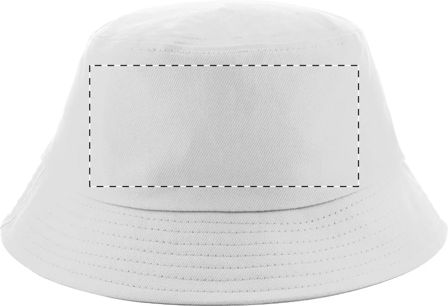Bobber klobúk – white – tlačová plocha – Zadná strana