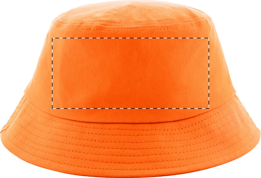 Bobber klobúk – orange – tlačová plocha – Zadná strana