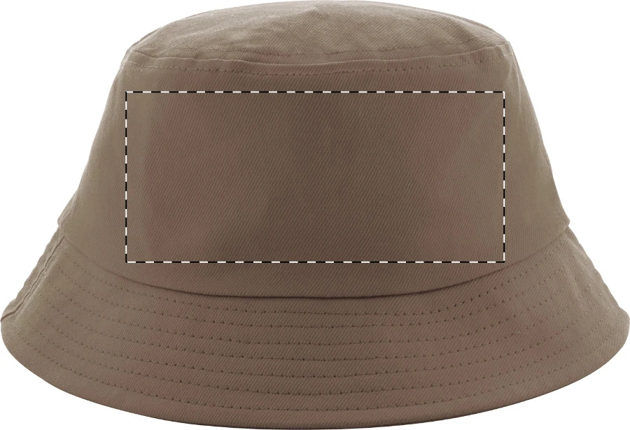 Bobber klobúk – khaki – tlačová plocha – Zadná strana
