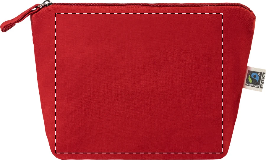Ferbyss Fairtrade kozmetická taštička – red – tlačová plocha – Predná strana