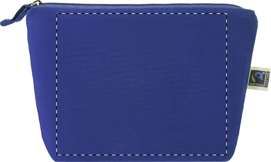 Ferbyss Fairtrade kozmetická taštička – dark blue – tlačová plocha – Predná strana
