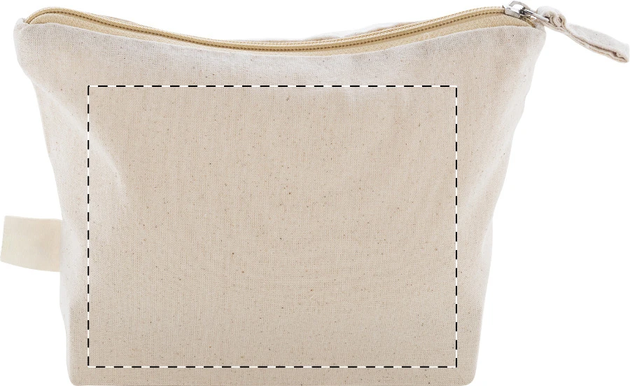 Ferbyss Fairtrade kozmetická taštička – natural – tlačová plocha – Zadná strana