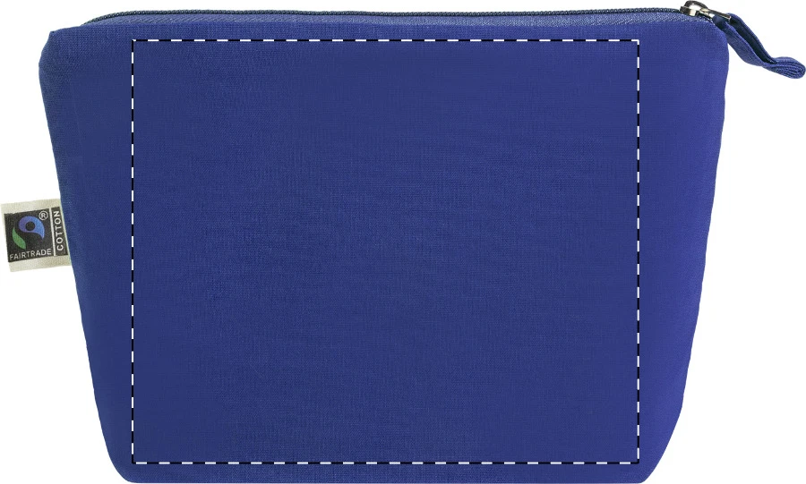 Ferbyss Fairtrade kozmetická taštička – dark blue – tlačová plocha – Zadná strana