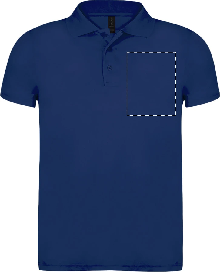 GI64800 polokošeľa pique - Gildan – dark blue – tlačová plocha – Ľavá hruď