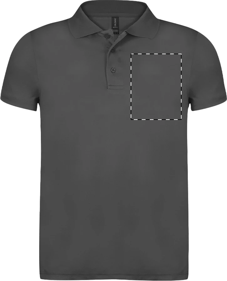 GI64800 polokošeľa pique - Gildan – grey – tlačová plocha – Ľavá hruď