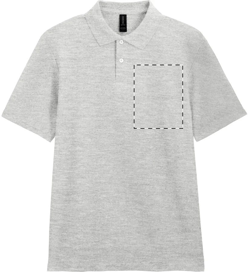 GI64800 polokošeľa pique - Gildan – light grey – tlačová plocha – Pravá hruď