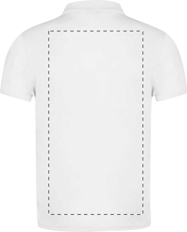 GI64800 polokošeľa pique - Gildan – white – tlačová plocha – Zadná strana