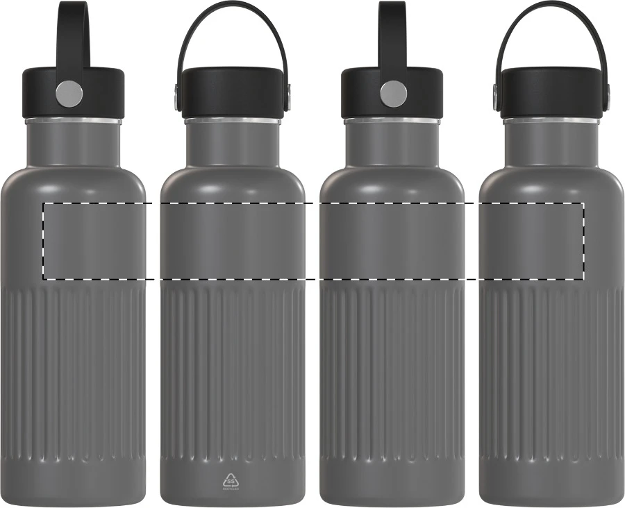 Streaky Go izolovaná fľaša – dark grey – tlačová plocha – Celoplošná potlač – rotačná sieťotlač