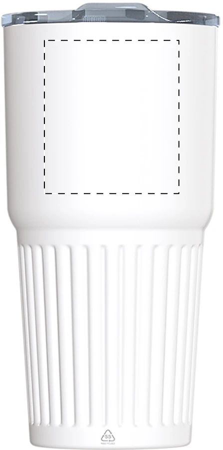Streaky Tall termo hrnček – white – tlačová plocha – Predná strana