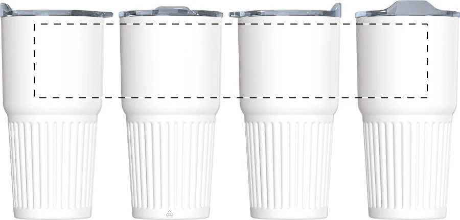 Streaky Tall termo hrnček – white – tlačová plocha – Celoplošná potlač – rotačná sieťotlač