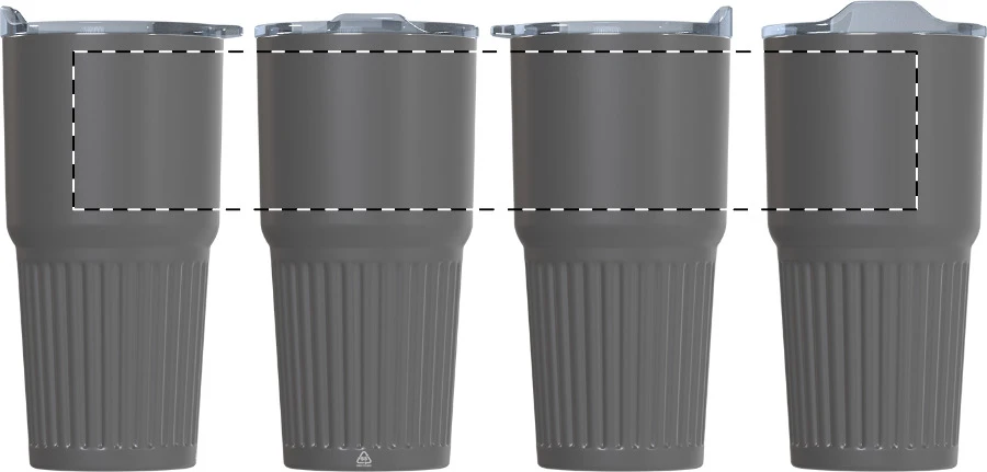 Streaky Tall termo hrnček – dark grey – tlačová plocha – Celoplošná potlač – rotačná sieťotlač